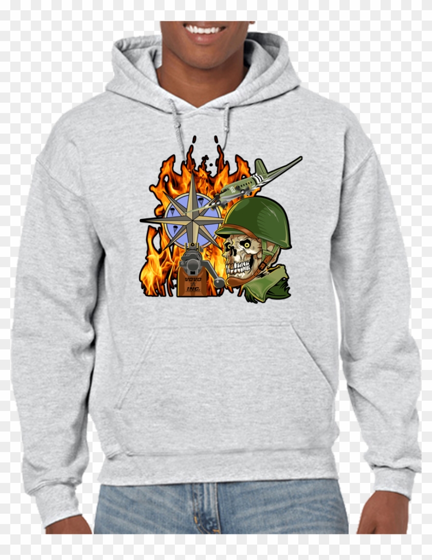 World War 2 Skull Hoodie Hooded Pullover Sweatshirt - World War 2 Skull Hoodie Hooded Pullover Sweatshirt #657654