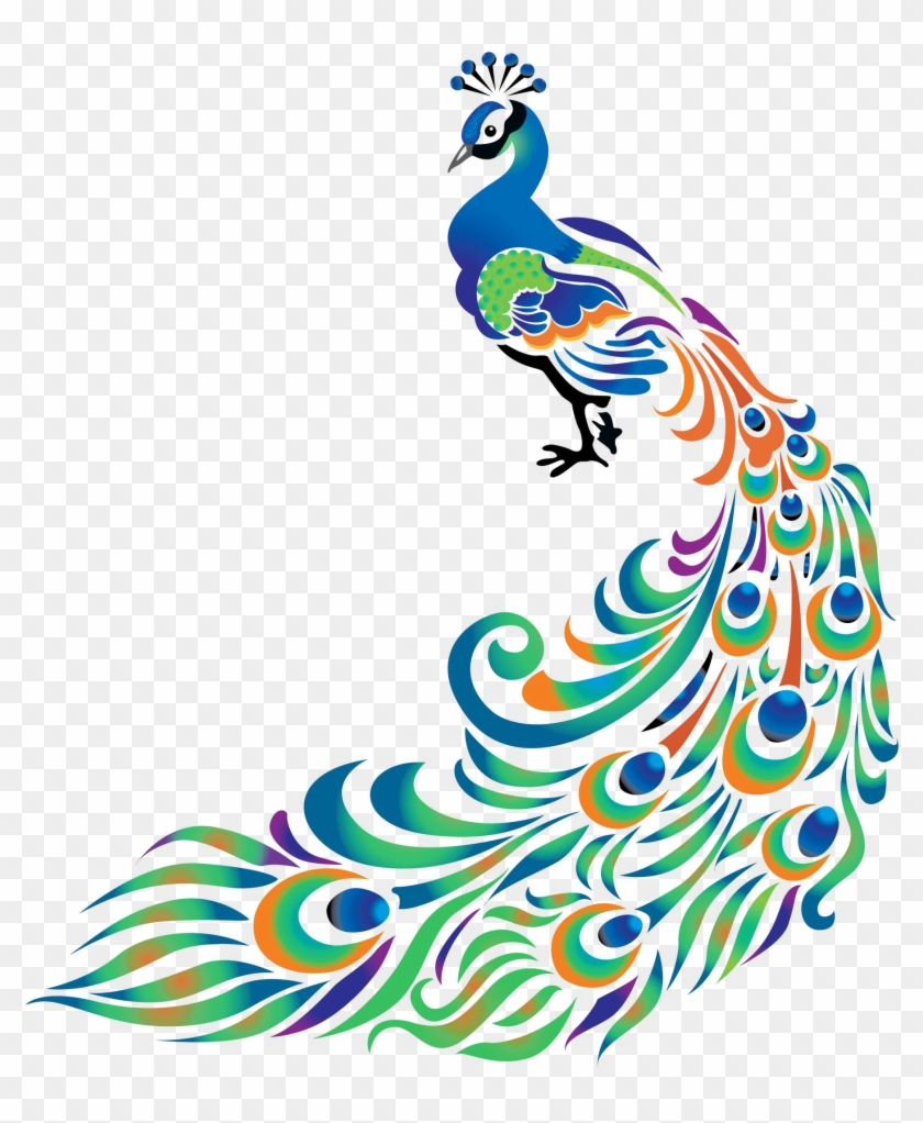 Peacock Clip Art And Illustration - Colorful Drawings Of Peacock #657917