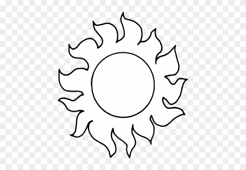 Vector Graphics Of Fiery Sun Line Art - Clip Art #657952