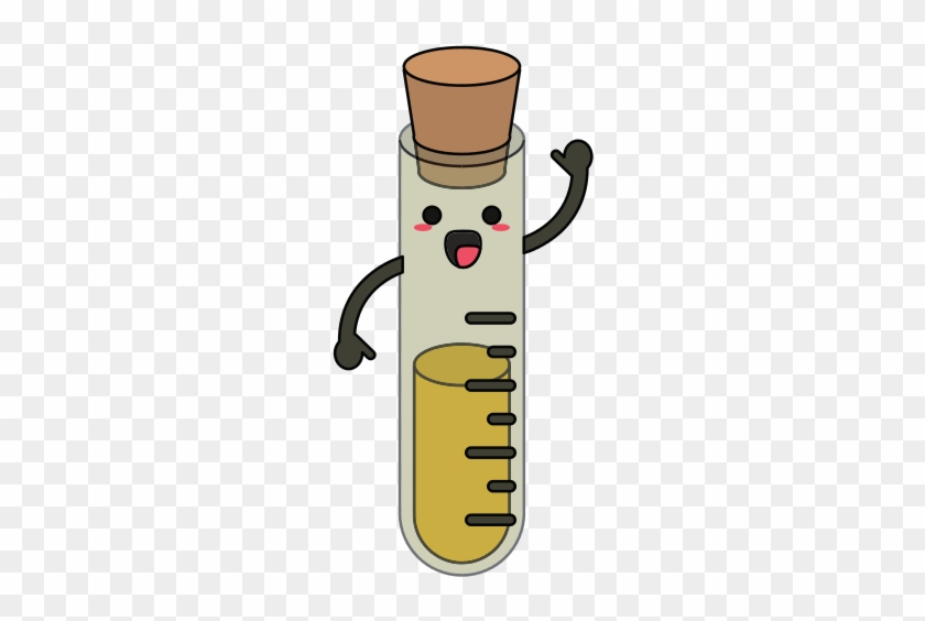 Test Tube Happy Cartoon Character Icon Image - Vector Graphics #658000