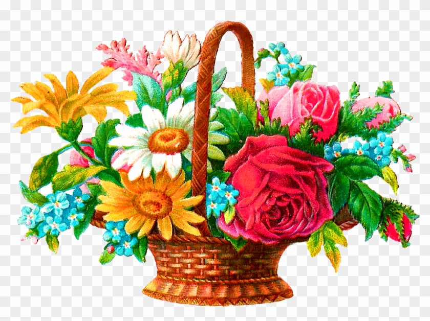Digital Flower Basket Image - Flowers Basket Png #658028