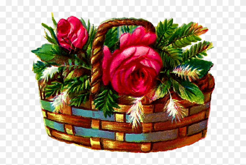 Flower Rose Basket Illustration Digital - Clip Art #658120