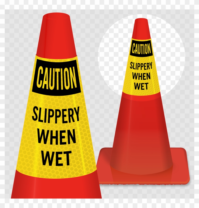 Caution Slippery When Wet Cone Collar - Wet Floor Sign Cone #658198