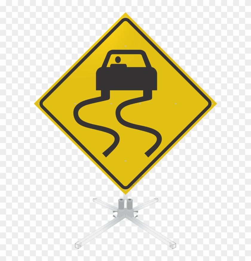 Slippery When Wet Symbol Roll-up Sign - Slippery When Wet Sign #658209