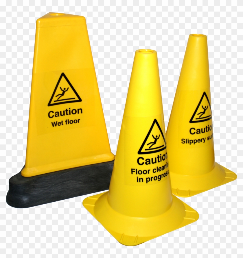 Slippery Surface - Hazard Cone - 500mm - Round - Wet Sign Yellow Cone #658227