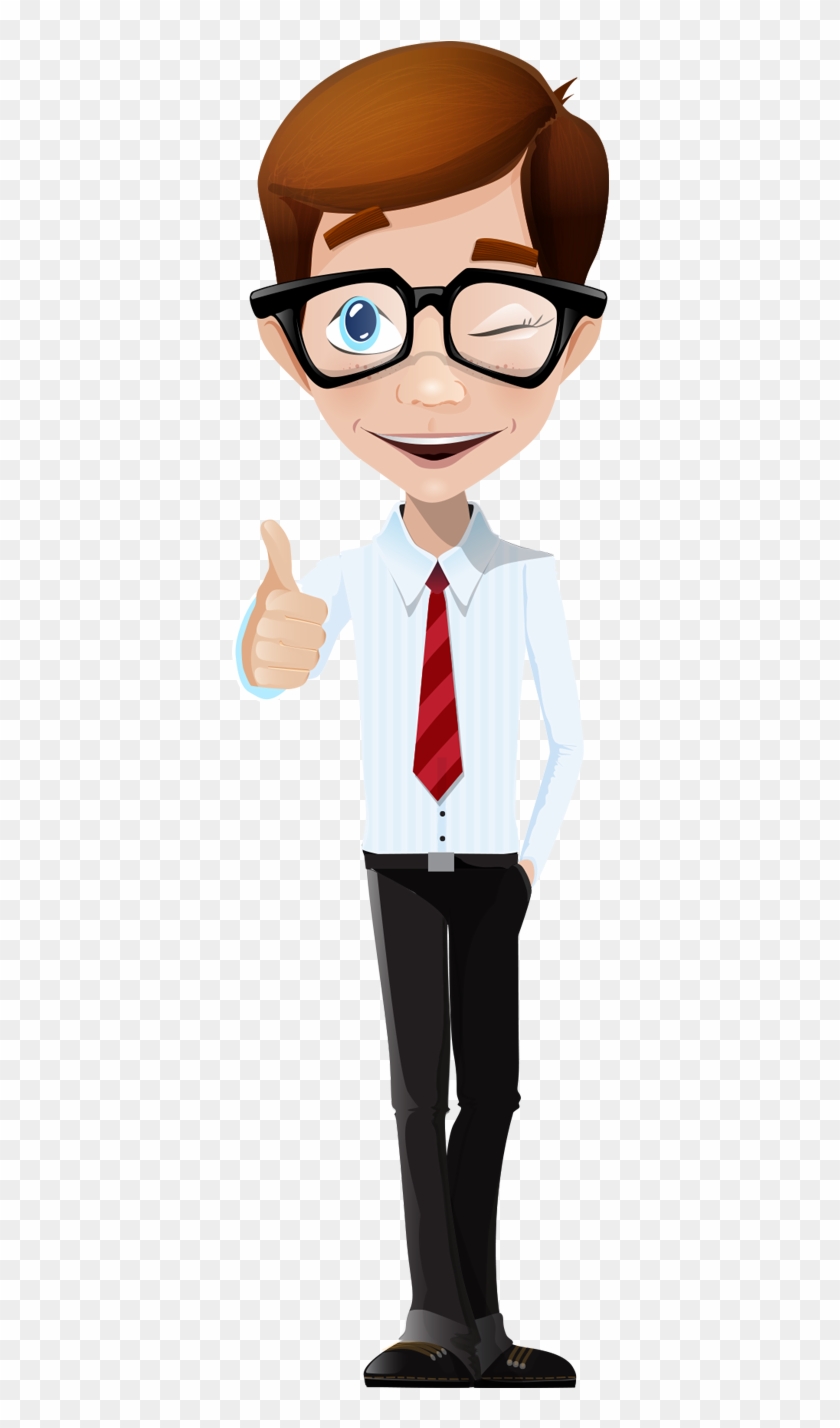 Cartoon Nerd Man Glasses - Cartoon Nerd #658574