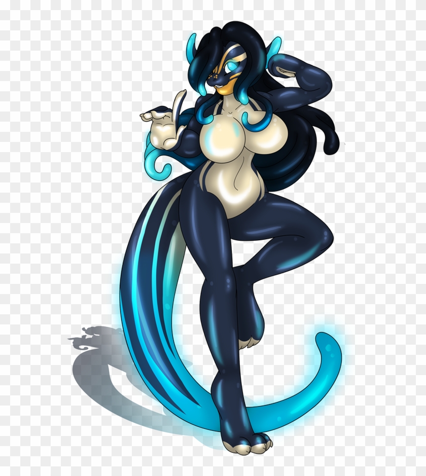 Blue Tailed Skink Anthro Slime Girl By Akuoreo - Skink #658593