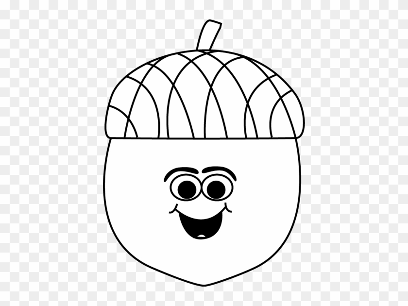 Cartoon Acorn Black And White Clip Art - Omalovánky Žalud #658604