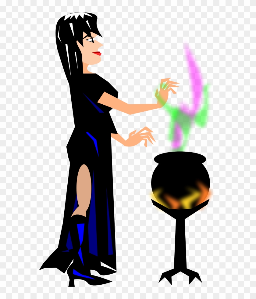 Witch With Cauldron Clip Art - Bruxa Com Caldeirão #658824