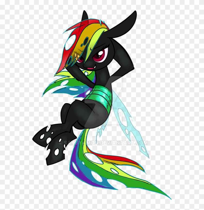 Changeling Rainbow Dash- Element Of Sloth By Sakuyamon - My Little Pony Changeling Rainbow Dash #659253