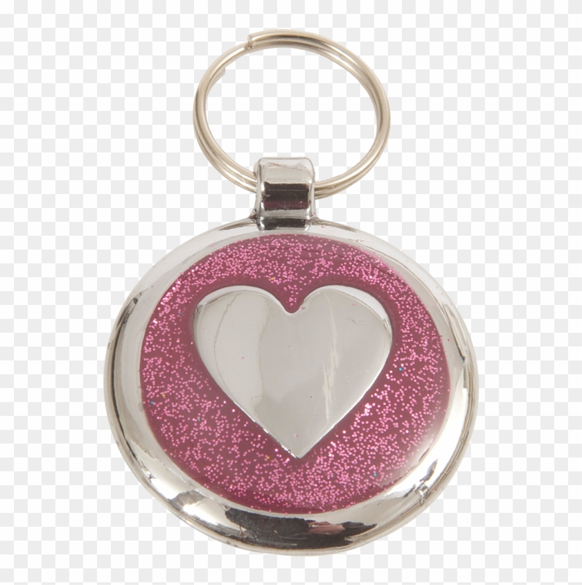 Luxury Designer Dog Tag Glitter Pink Heart Shimmer - Pet Tag #659294