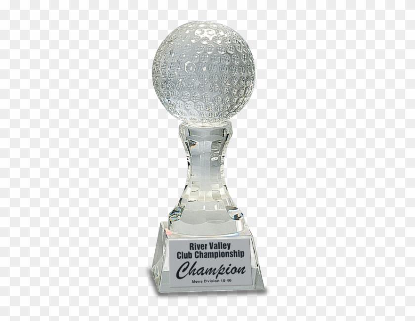 Golf Ball Trophy - Engraved Crystal Glass Award 7 3/4 Inch Crystal Golf #659352