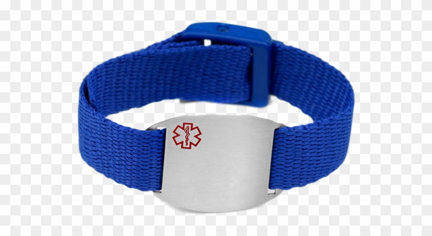 Engraving Possible At The Front & Back - Blue Sport Band Medical Bracelet Fits 4 - 8 Inch #659474