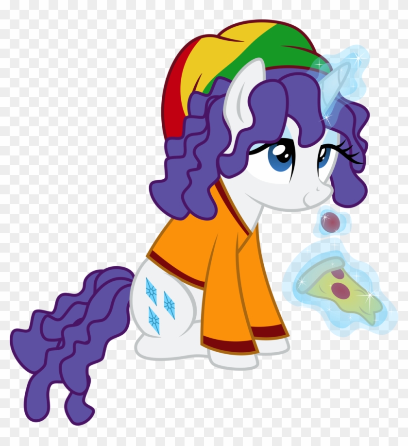 Clothes, Dreadlocks, Hat, Magic, Pizza, Rarity, Rasta, - My Little Pony Rasta #659545