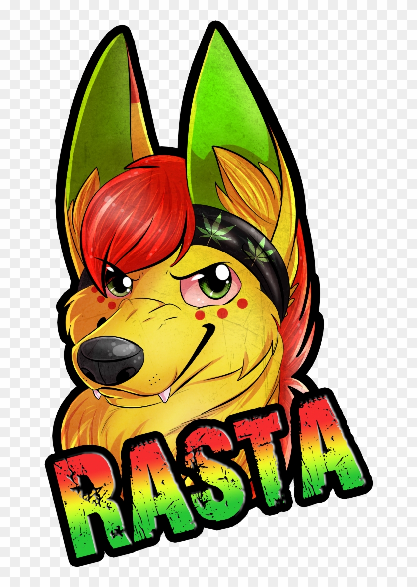 Rasta Freakhound Badge - Cartoon #659561