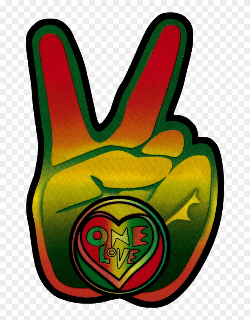 Rasta Peace Hand Window Sticker Decal 3 75 X - One Love Turtle #659686