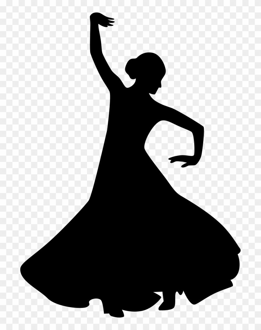 Flamenco Female Dancer Silhouette With Raised Right - Flamenco Silhouette Png #659993