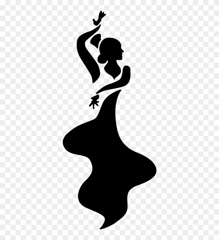 Vinilo Decorativo Baile Andaluz - Silhouette Danseuse Flamenco #660074