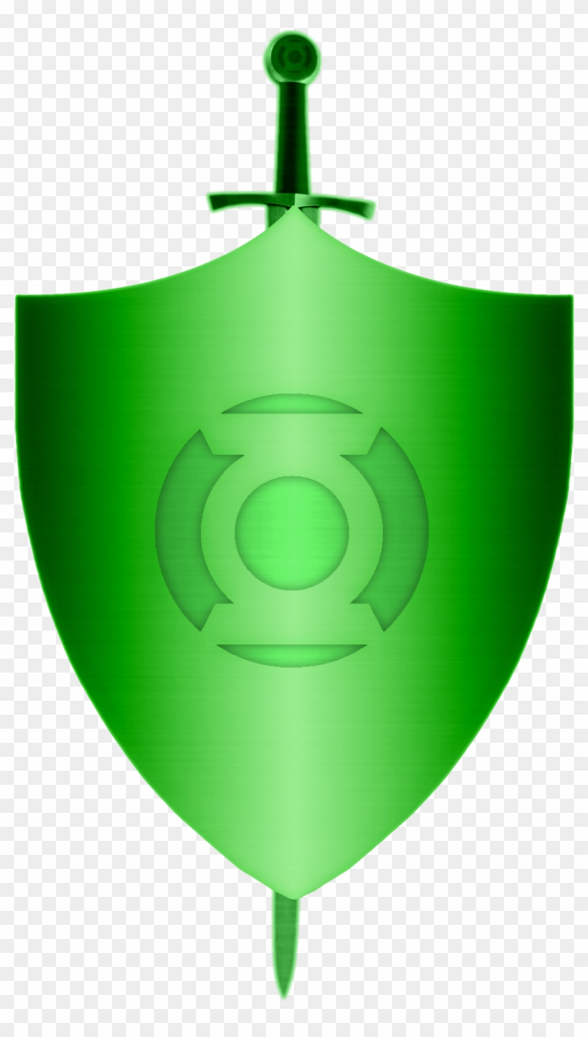 Green Lantern Corps Shield And Sword Construct By Kalel7 - Green Shield With Sword #660481
