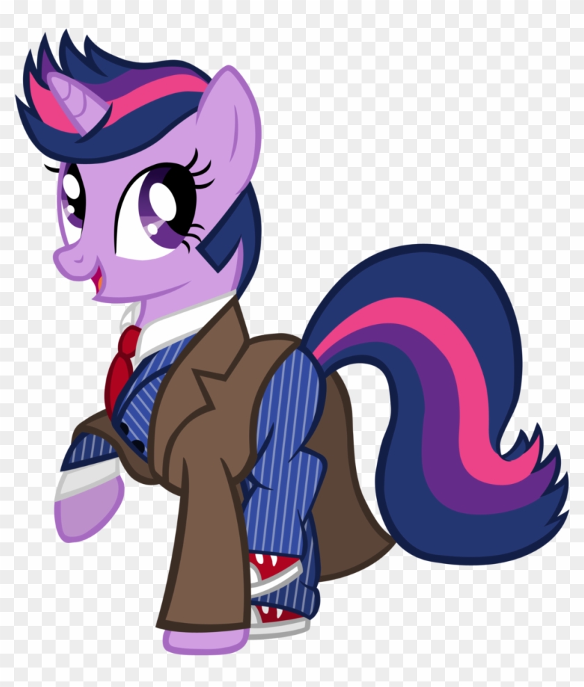 Twilight Sparkle As The 10th Doctor By Cloudyglow - Twilight Sparkle As The 10th Doctor Totes #660571