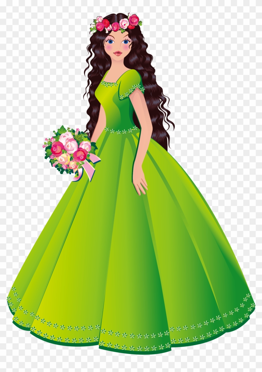 Princess Royalty-free Stock Photography Clip Art - Princesa Con Vestido  Verde - Free Transparent PNG Clipart Images Download