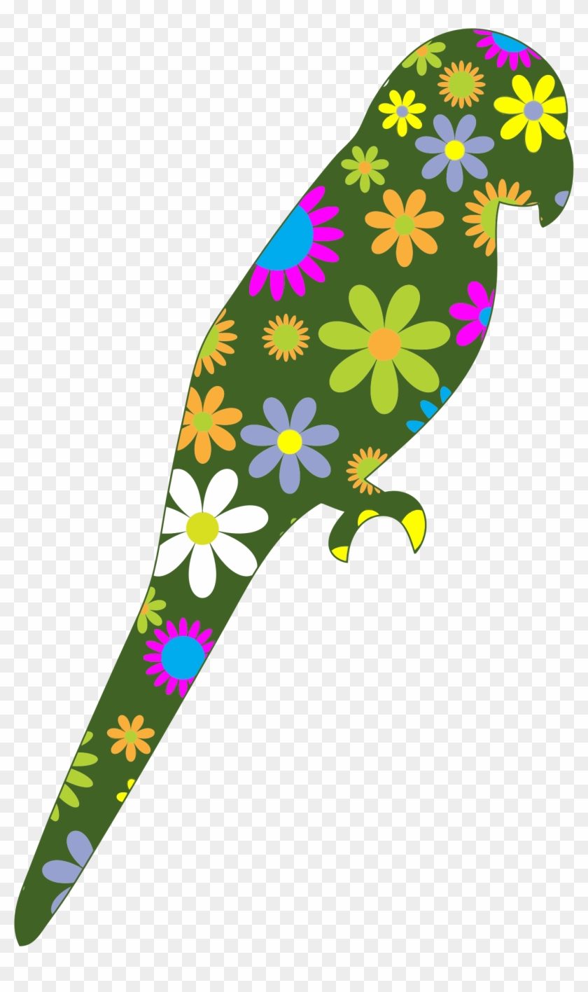 Parrot Bird Flower Clip Art - Parrot Bird Flower Clip Art #660880