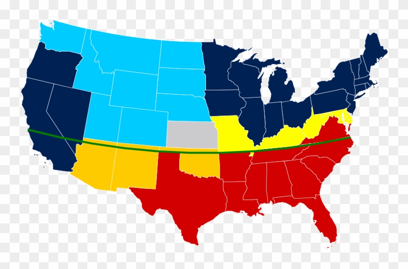 Missouri Compromise Line Svg - Hillary And Trump States #661153