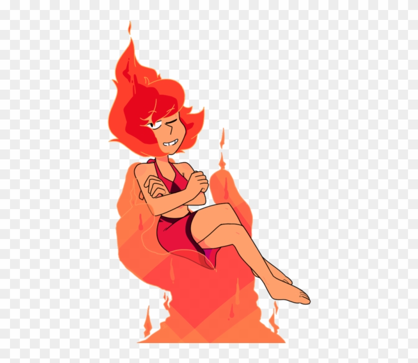 Red Cartoon Fictional Character Orange Sitting Joint - Steven Universe Fire Lapis Lazuli #661422