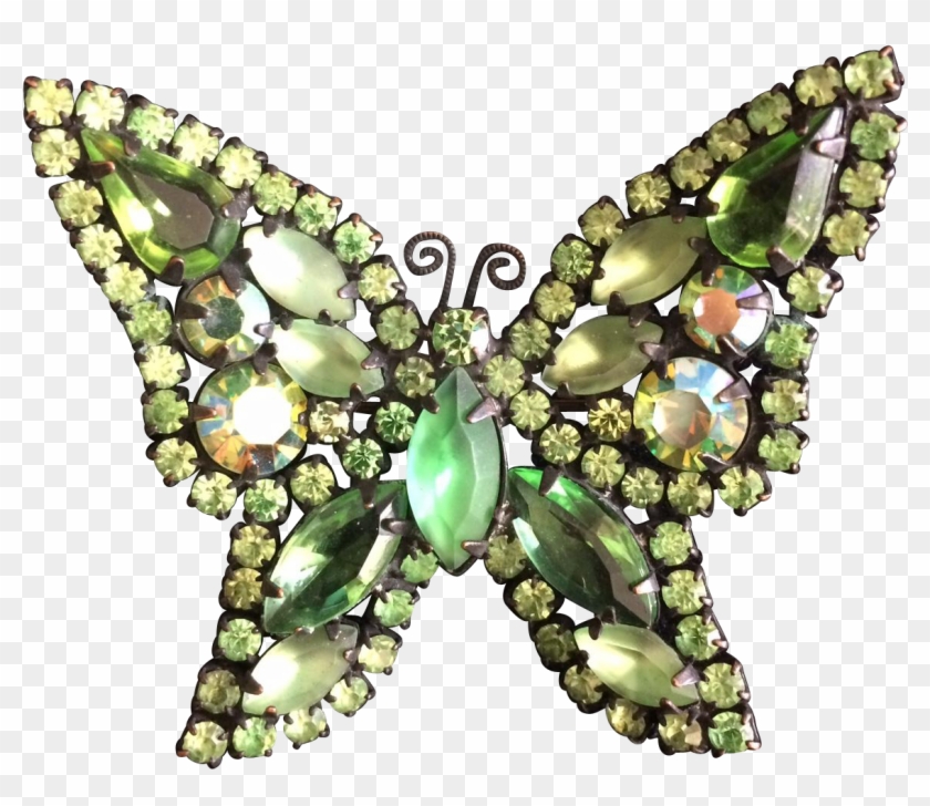 Weiss Green Butterfly Brooch From A-connoisseurs - Brooch #661523