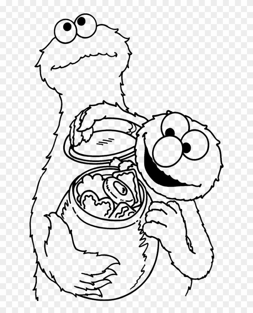 Cookie Monster Share Cookies With Elmo Coloring Pages - Cookie Monster And Elmo Coloring Pages #661766