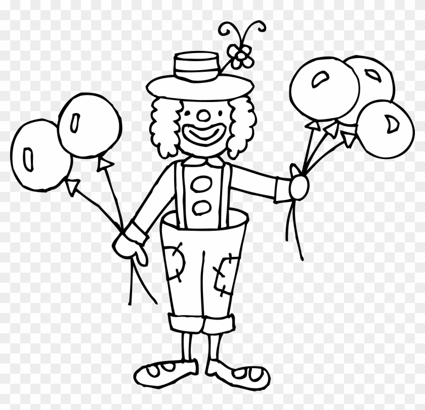 Clown Clipart Short - Clown Black And White Clip Art #661922