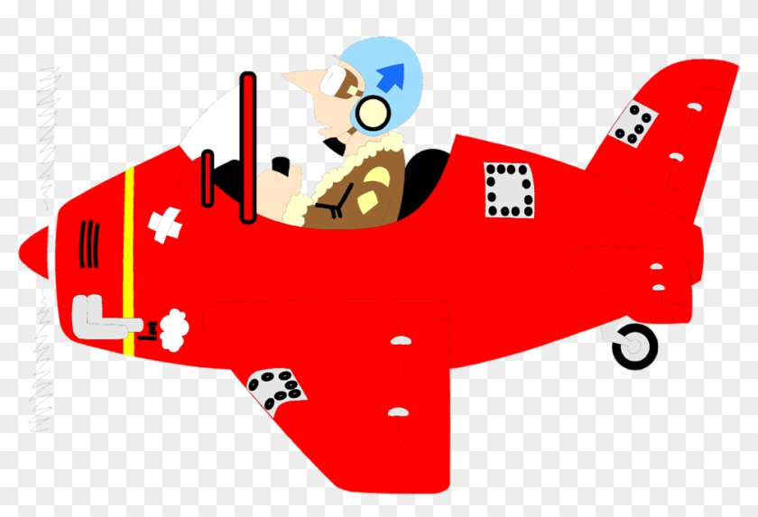 Illustration Of A Man Flying A Small Red Plane - Flying A Plane Illustration #662094
