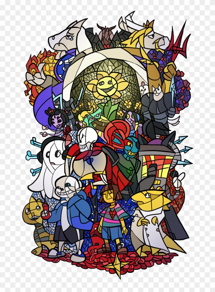 Bonded Through Determination By Alerane - Undertale Stained Glass Window #662155