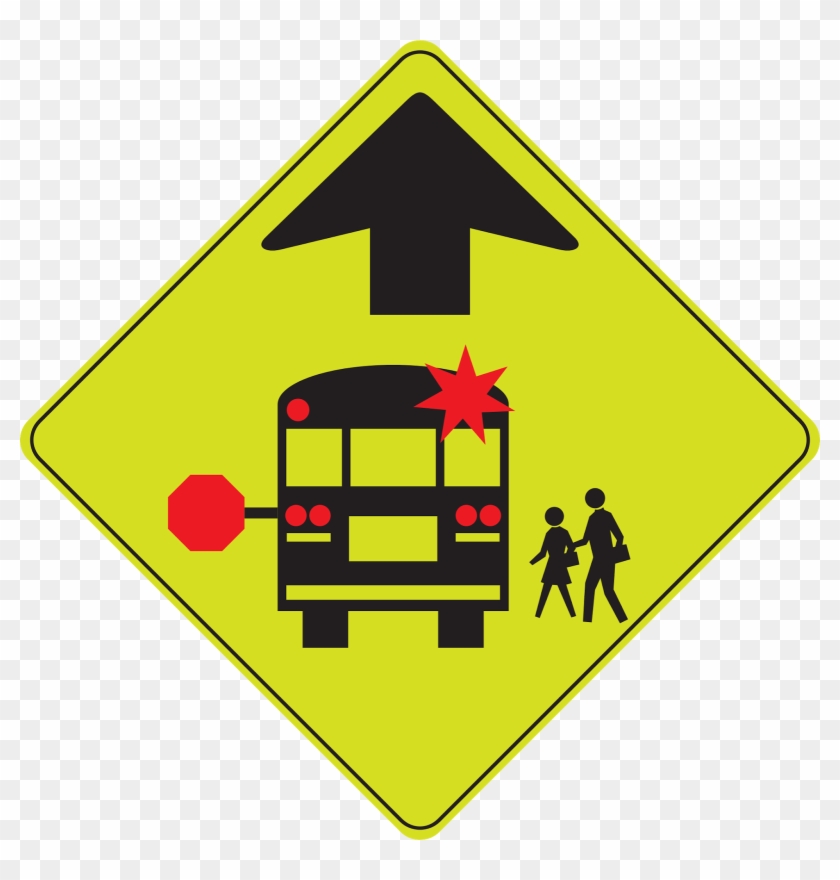 School Bus Stop Ahead - School Bus Stop Ahead Sign #662158