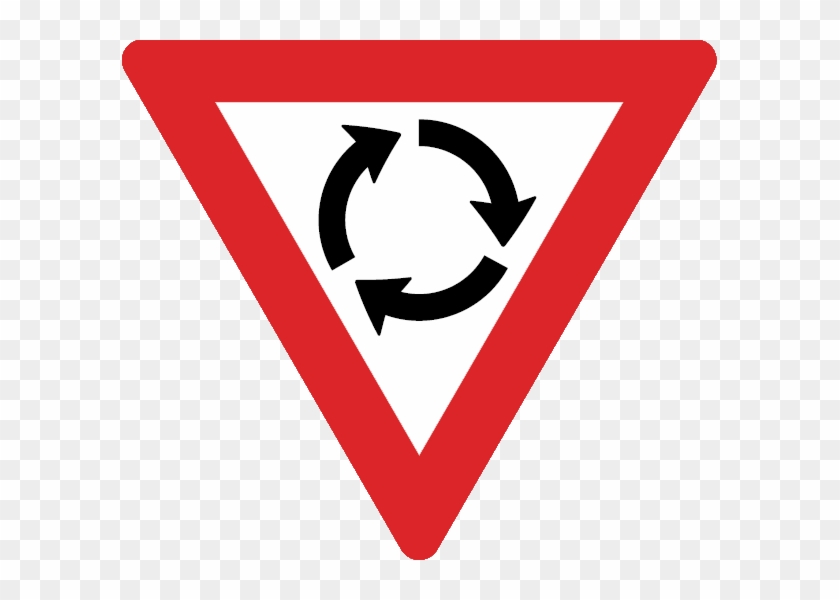 Australian Roundabout Warning Sign - Round About Sign Png #662280