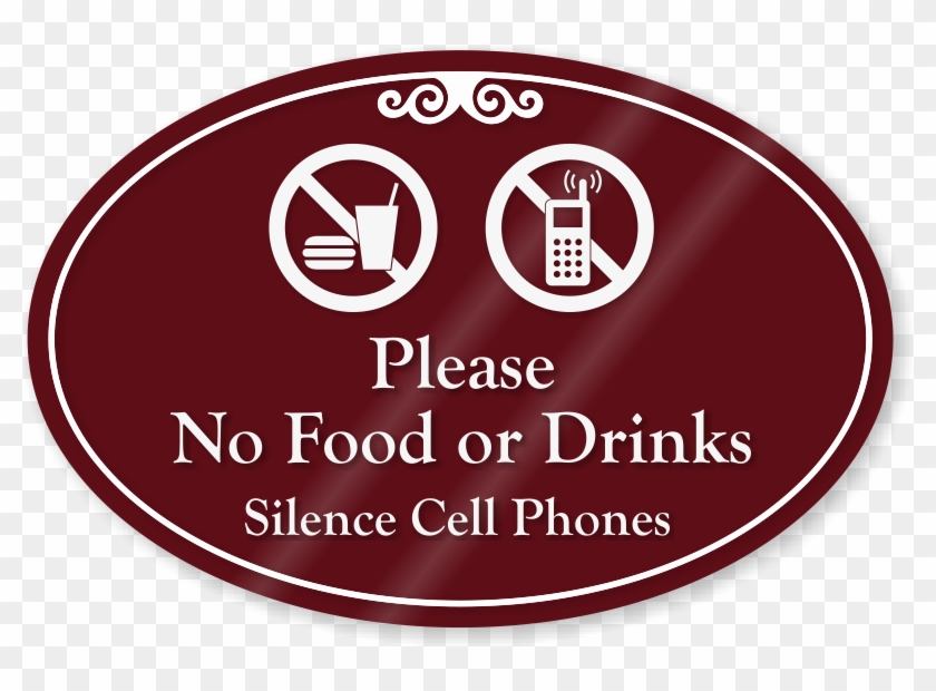 Please No Food Or Drinks Showcase Sign - Ez-stik No Food Or Drink Drinks Allowed Business Store #662421
