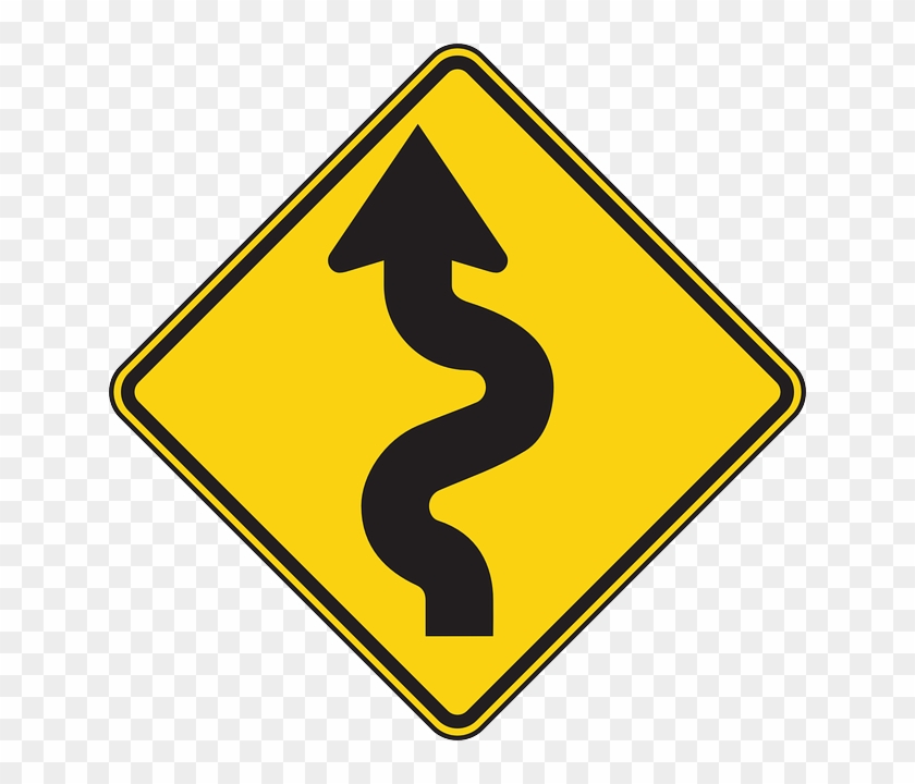 Winding Road Sign - Winding Road Sign #662428