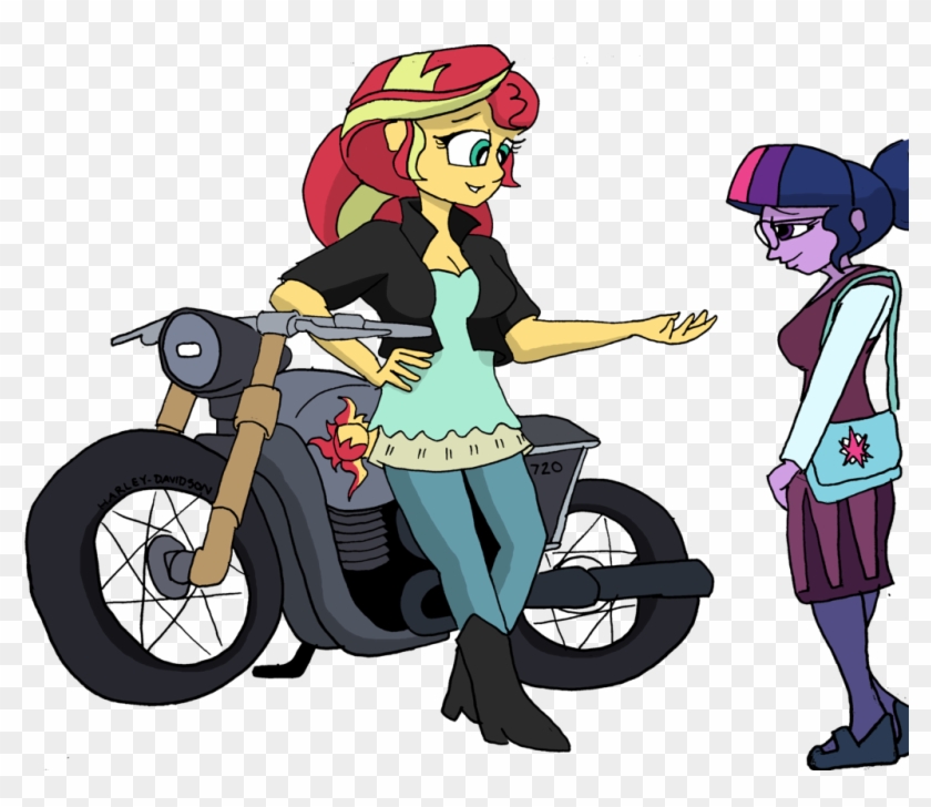 Fjinkie, Equestria Girls, Motorcycle, Safe, Sci-twi, - Cartoon #662451