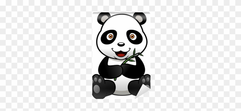 Vector Illustration Of Panda Cartoon With Bamboo Wall - Vector Graphics #662466