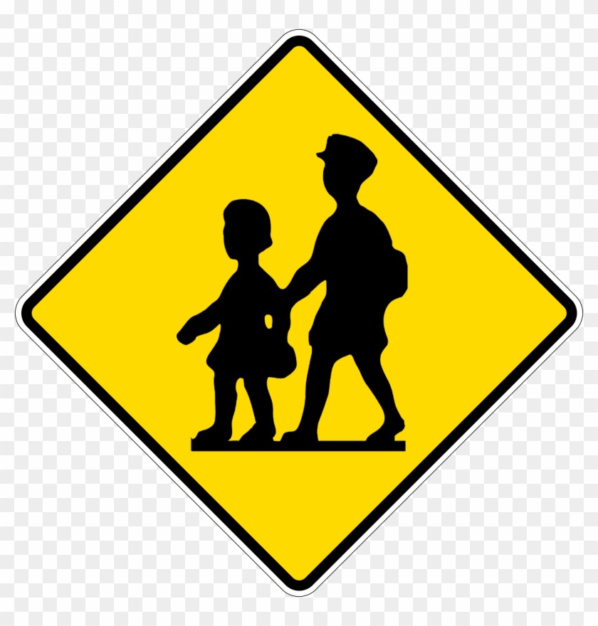 Cambodia Road Sign Pw W1 33 - Cross Walk Sign #662503