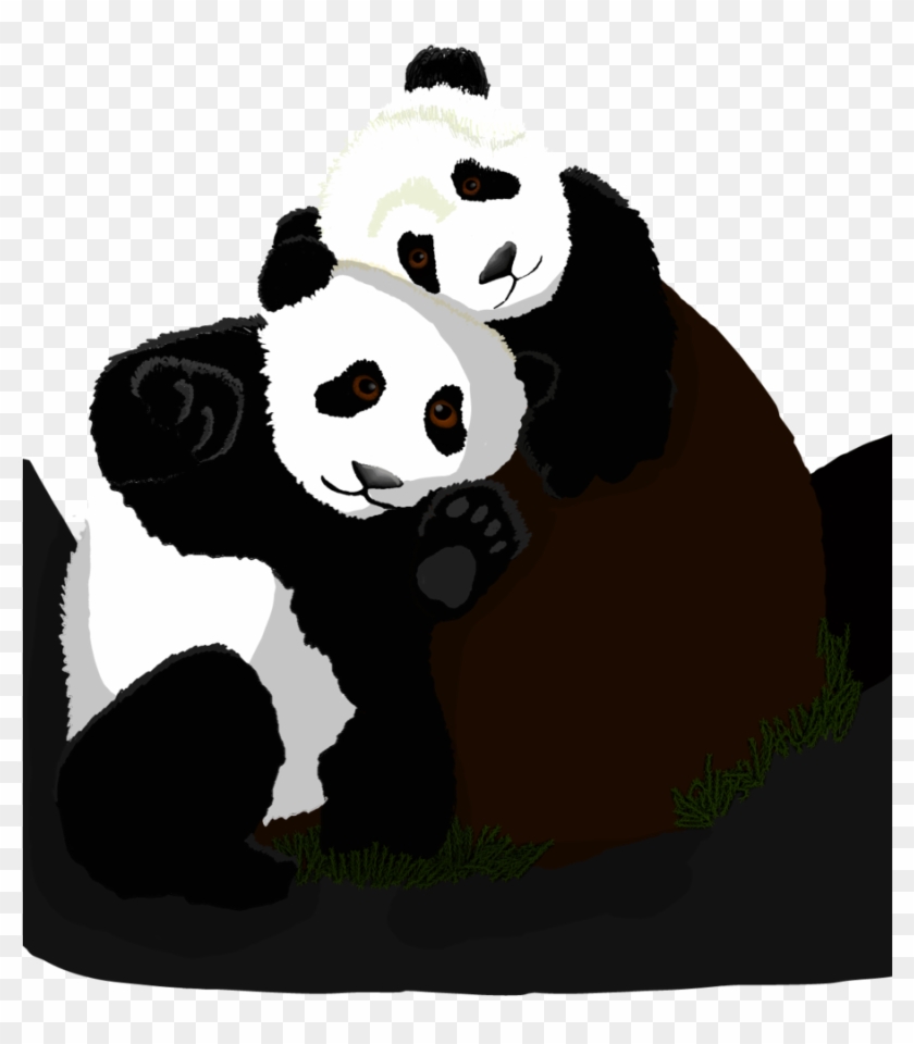 28 Collection Of Panda Hug Drawing - Hugging Pandas Png #662513