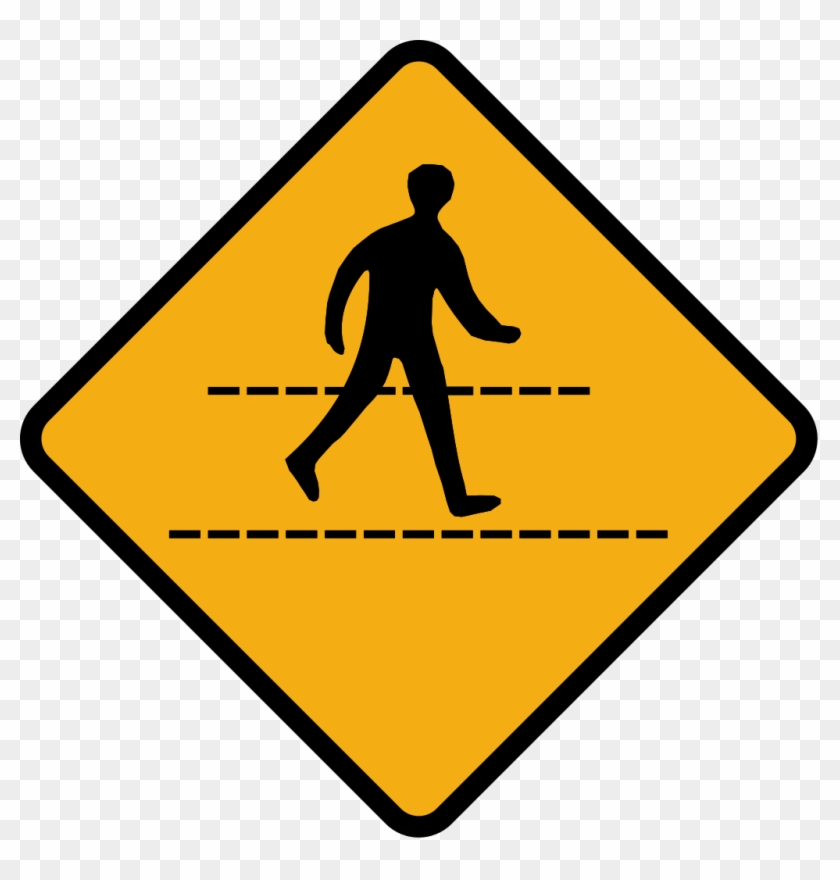 Diamond Road Sign Pedestrian Crossing Ahead - Deer Crossing Road Sign #662579