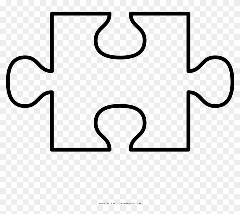 Simplistic Puzzle Piece Coloring Page Pieces Free Clip - Drawing #662640