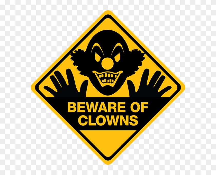 Beware Of Clowns Square Sticker 3" X 3" #662692