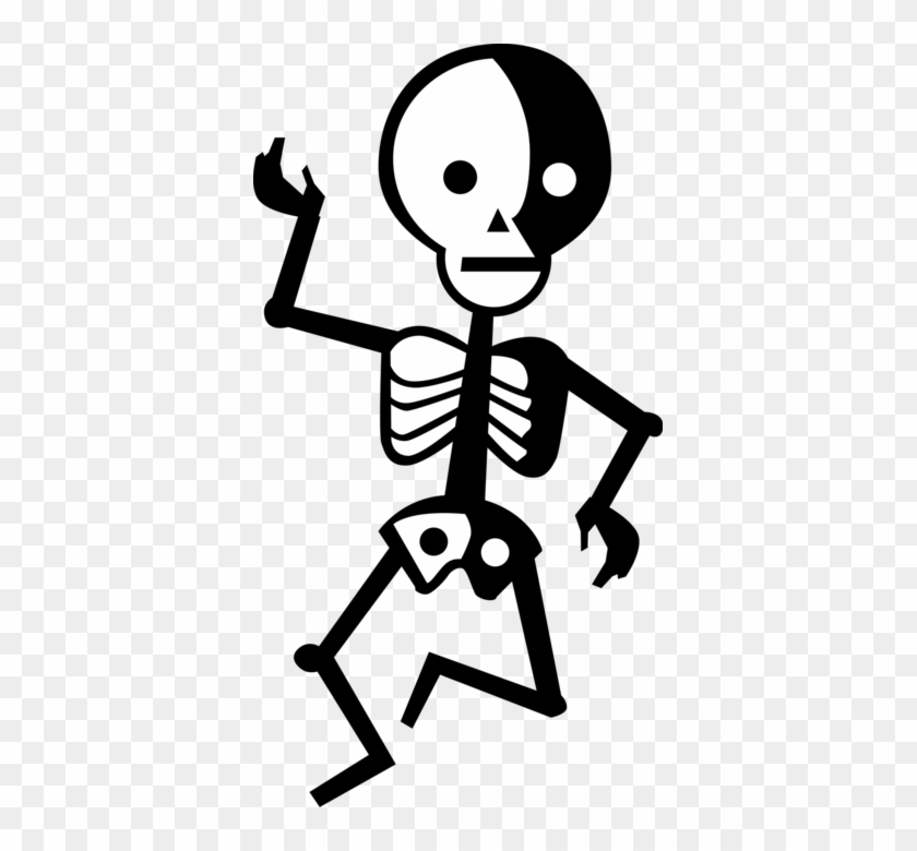 Vector Illustration Of Halloween Dancing Skeleton Celebratin