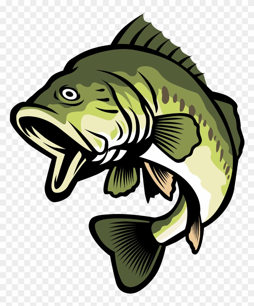 Bass Stock Illustration Clip Art Green Cartoon Fish - Largemouth Bass Bass Clipart #662862