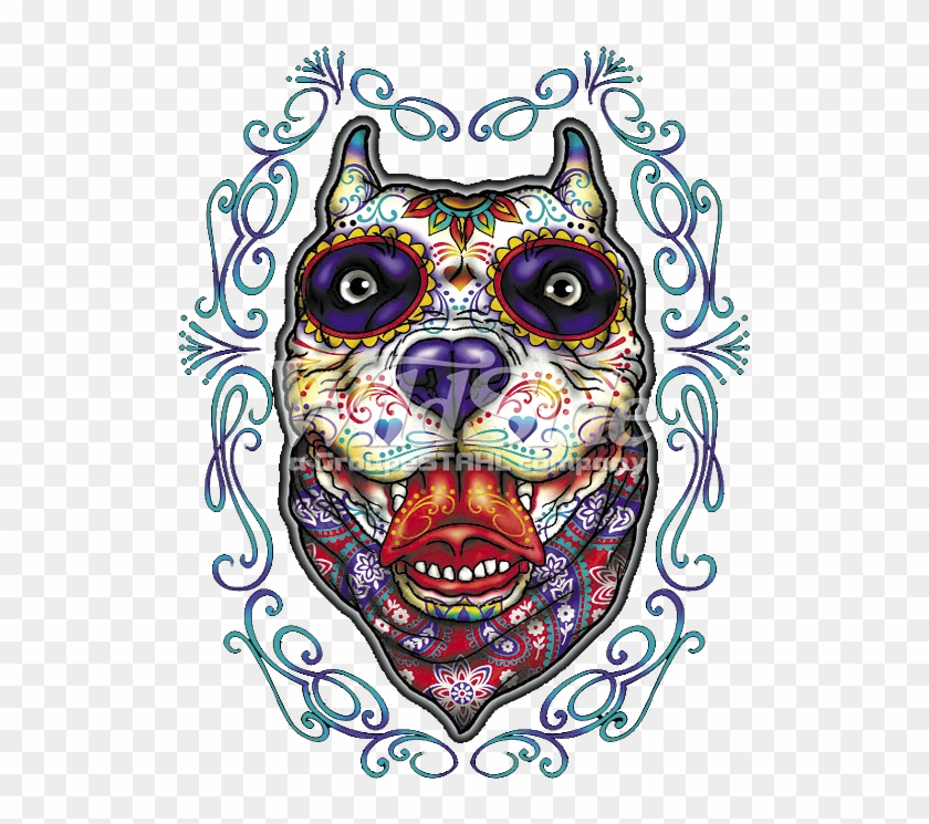 Day Of The Dead - Sugar Skull Pit Bull Dog New Lightweight Cotton Tote #662930