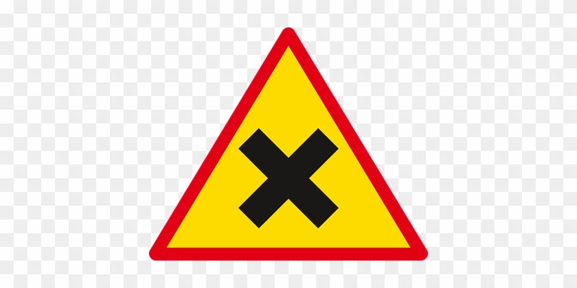 Sign, Road, Road Sign, Traffic - Yellow Triangle With X #663049