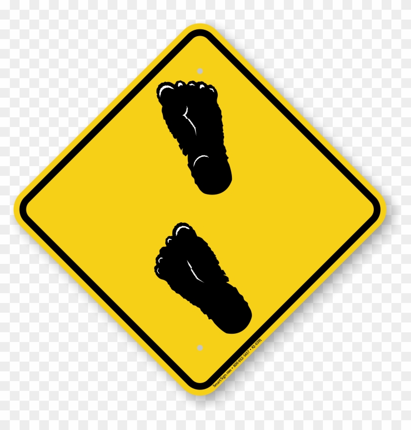 Bigfoot Symbol Caution Sign - Series Of Bends Sign #663119