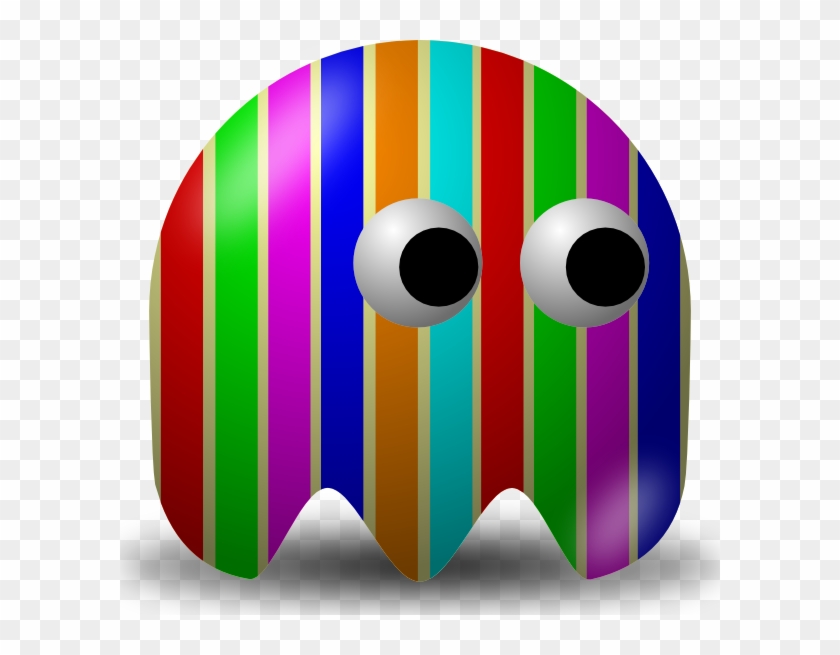 Pcman Game Baddie Stripey Clip Art Free Vector - Pacman Baddies #663366